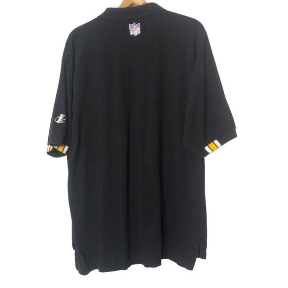 Pittsburgh Steelers Pro Line Logo Athletic Mens XL Polo Shirt Black Embroidered - Picture 4 of 8